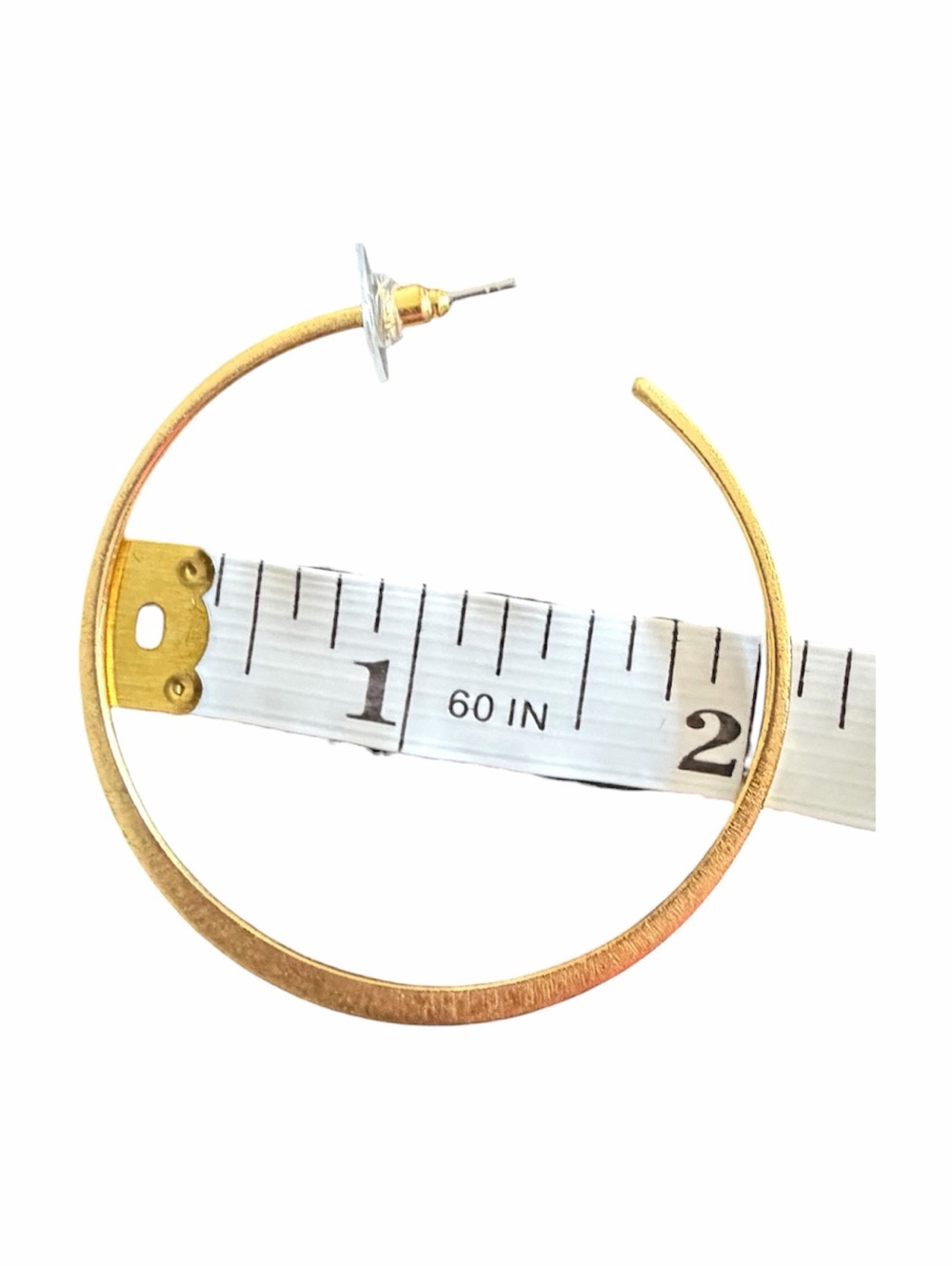 Gold Tone 2” Lightweight Open Hoop Earrings Jewelry Y2K - Picture 5 of 5